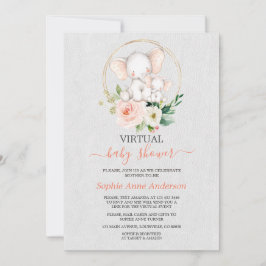 Elegant Elephant Virtuell Baby Shower by Mail Inbjudningar