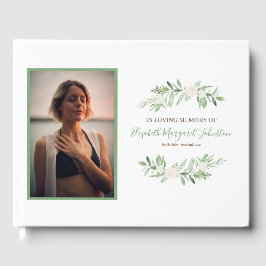 Elegant Elfenben-Blommigt i Loving Memory Funeral Gästböcker