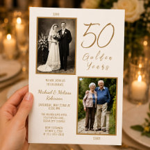 Elegant Elfenben & Guld 50-års Bröllopsjubileum