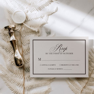 Elegant elfenben och brun kant Lyxig neutral brö OSA Kort