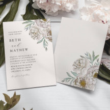 Elegant Elfenben & Off White Blommig Bröllop