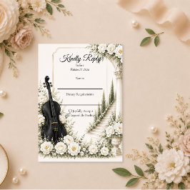 Elegant Elfenbens Cello Romantik Bröllop OSA Kort