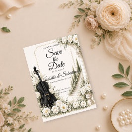 Elegant Elfenbens Cello Romantik Bröllop Spara Datumet
