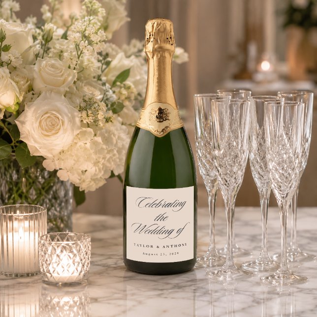 Elegant Elfenbens Kalligrafi Manus Anpassad Bröllo (Skapare uppladdad)