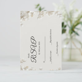 Elegant elfenbensfärgad blomsterinspirerad minimal OSA kort