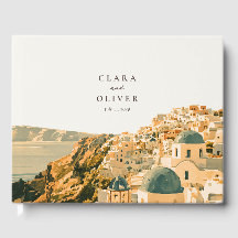 Elegant Elfenbensfärgad Teal Santorini Caldera Hav