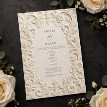 Elegant Elfenbensfärgade Blommiga Barocka Bröllop