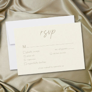 Elegant Elfenbenskräm Minimalistisk Bröllop OSA Kort