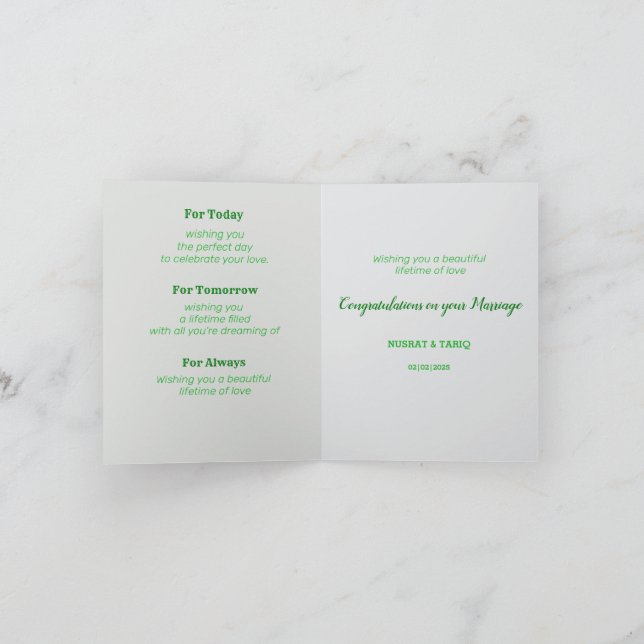 Elegant Elfenbenskusten Blommigt Bröllop Wishing C Tack Kort (Inuti)