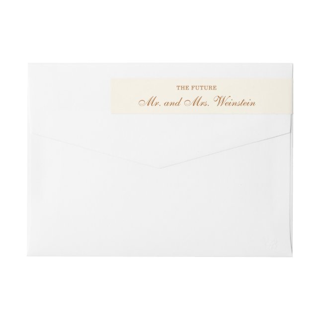 Elegant Elfenbenskusten Bröllop Returadress Etikettband (Baksidan)