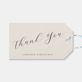 Elegant Elfenbenskusten Calligraphy Bröllop Tack Presentetikett