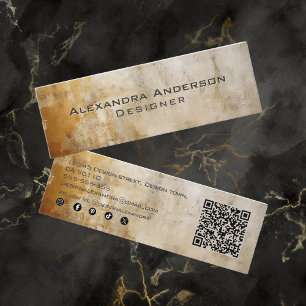 Elegant Elfenbenskusten Guld Glitter Abstrakt Prof Mini Visitkort