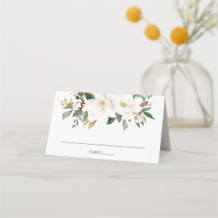 Elegant Elfenbenskusten Magnolia Greenery Bröllop  Placeringskort