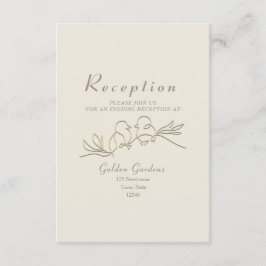 Elegant Elfenbenskusten och Guld bröllopsmottagnin Tilläggskort