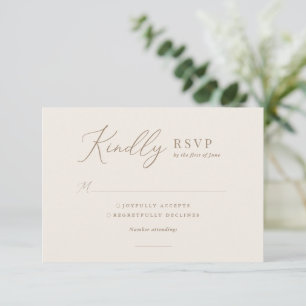 Elegant Elfenbenskusten och Guld Calligraphy Bröll OSA Kort