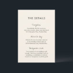 Elegant Elfenbenskusten och Modern Bröllop Tilläggskort<br><div class="desc">Modern contemporary-kort för hölje med enkel och minimal utformning med sidhuvudena i ett handskrivet skript. Baksidan har ditt monogram. Paletten färg är krämig och kan ändras i designredigeringen av verktyg. Denna contemporary fungerar bra för alla stil i bröllop.</div>