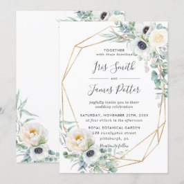 Elegant Elfenbenskusten Ro Blommigt Eucalyptus Brö Inbjudningar