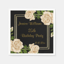 Elegant Elfenbenskusten Ro & Guld Glitter 25:e föd