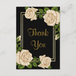 Elegant Elfenbenskusten Ro och Guld Glitter Tack Kort