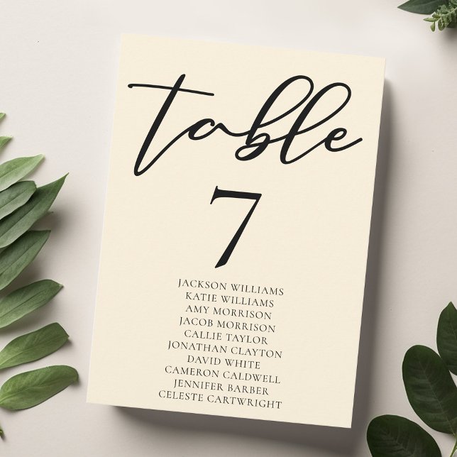 Elegant Elfenbenskustens Bröllop-Bordsnummer med N (Skapare uppladdad)