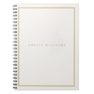 Elegant Elfenbenskustens Guld minimalistiska Monog Anteckningsbok