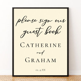 Elegant Elfenbenskustens minimalistiska Bröllop Gu Poster