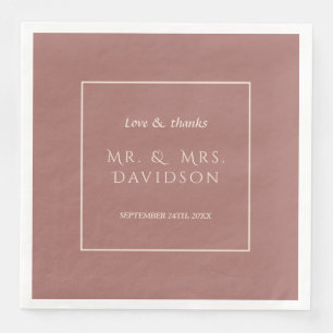 Elegant Elfenbenskustens Mörk Peach Ram Typography Pappersservett