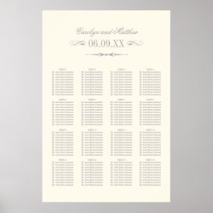 Elegant Elfenbenstornet Silver, besittning i Bröll Poster