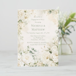 Elegant elfenbensvit blomster bröllop engagemang f inbjudningar