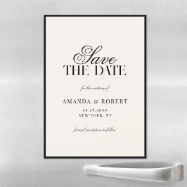 Elegant Elfenbensvit Bröllop Pengar Save the Date Magnetisk Inbjudningskort