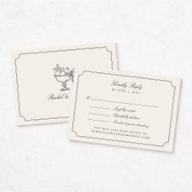 Elegant Elfenbensvit Dubbel Ram Bröllops RSVP-kort