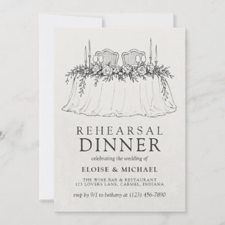 Elegant Elfenbensvit Handritad Illustration Övning Inbjudningar