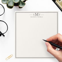 Elegant Elfenbensvit Minimalistisk Trebokstavsmono