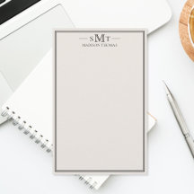 Elegant Elfenbensvit Minimalistisk Trebokstavsmono