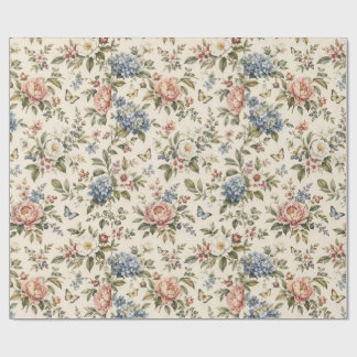 Elegant Elfenbensvit Trädgårdsblomma Botanisk Möns Presentpapper