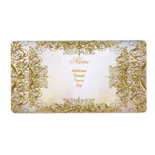 Elegant Elite Vitguld Bröllop Guld Beige Fraktsedel
