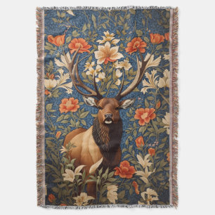 Elegant Elk William Morris Inspired Blommigt Filt