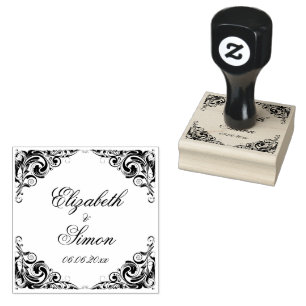 Elegant eller chic klassisk fancybröllop stämpel