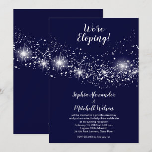 Elegant Elopement Himlar Bröllop Inbjudningar