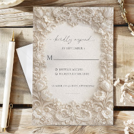 Elegant Embossed Floral Wedding Response Cards Inbjudningar
