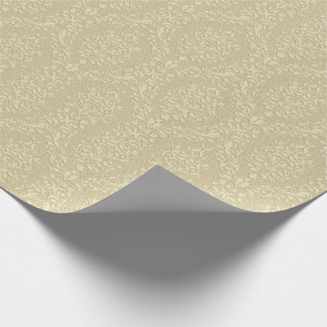 Elegant Embossed Stil Guld Damask Presentpapper (Hörn)
