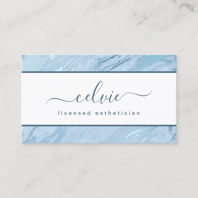 Elegant Emerald Blue Marble | AFFÄRSKORT Visitkort (Framsida)