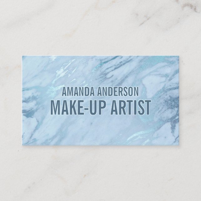 Elegant Emerald Blue Marble | AFFÄRSKORT Visitkort (Framsida)