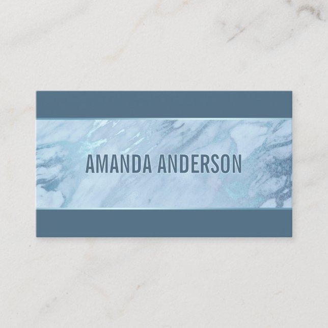Elegant Emerald Blue Marble | AFFÄRSKORT Visitkort (Framsida)