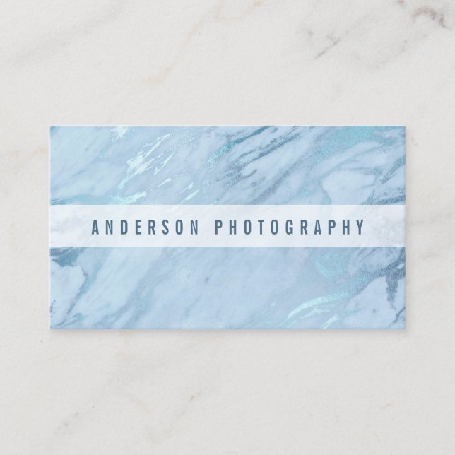 Elegant Emerald Blue Marble | AFFÄRSKORT Visitkort (Framsida)