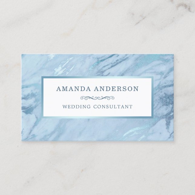 Elegant Emerald Blue Marble | AFFÄRSKORT Visitkort (Framsida)