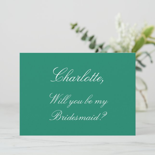 Elegant Emerald Bridesmaid Frieri inbjudan (Stående Fram)