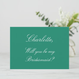 Elegant Emerald Bridesmaid Frieri inbjudan
