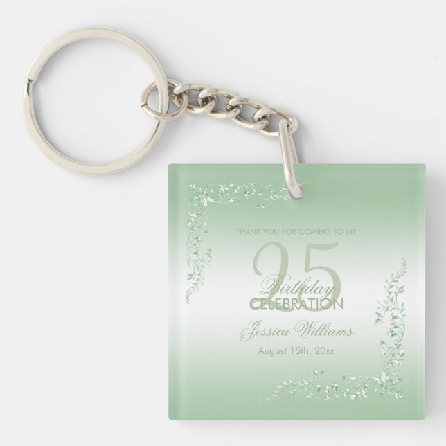 Elegant Emerald Dekoration 25:e födelsedagen  (Framsidan)
