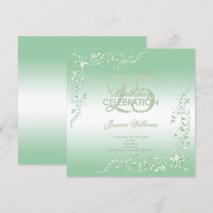 Elegant Emerald Dekoration 25:e födelsedagen Inbjudningar